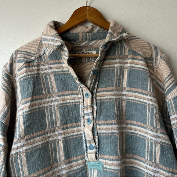 Free People We The Free Arizona Sky Jacquard Plaid Shirt - Picture 6 of 12